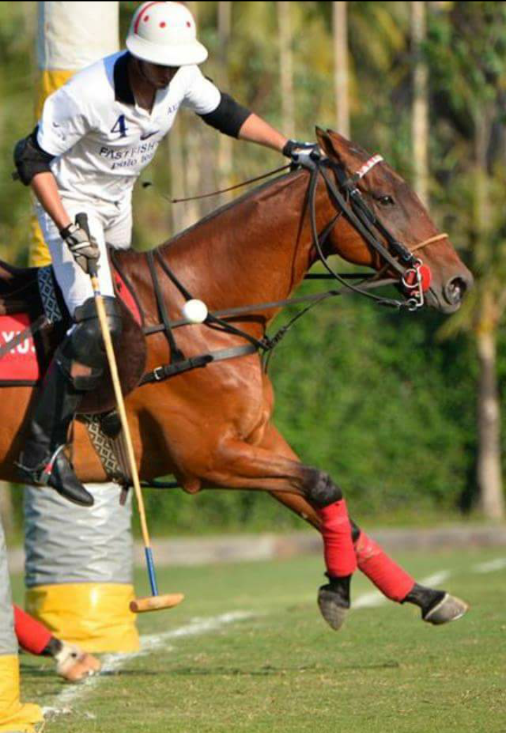 Polo player in action