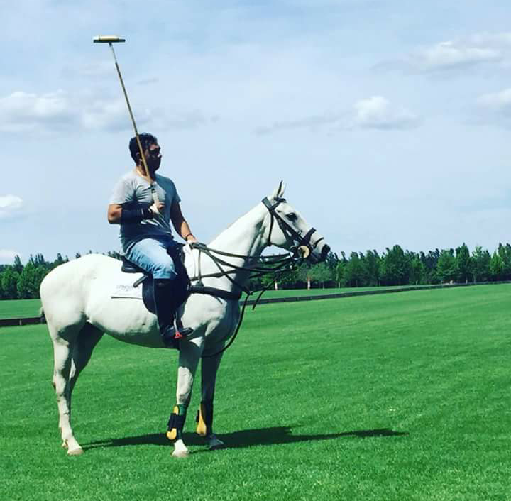 Argentine polo player on horseback